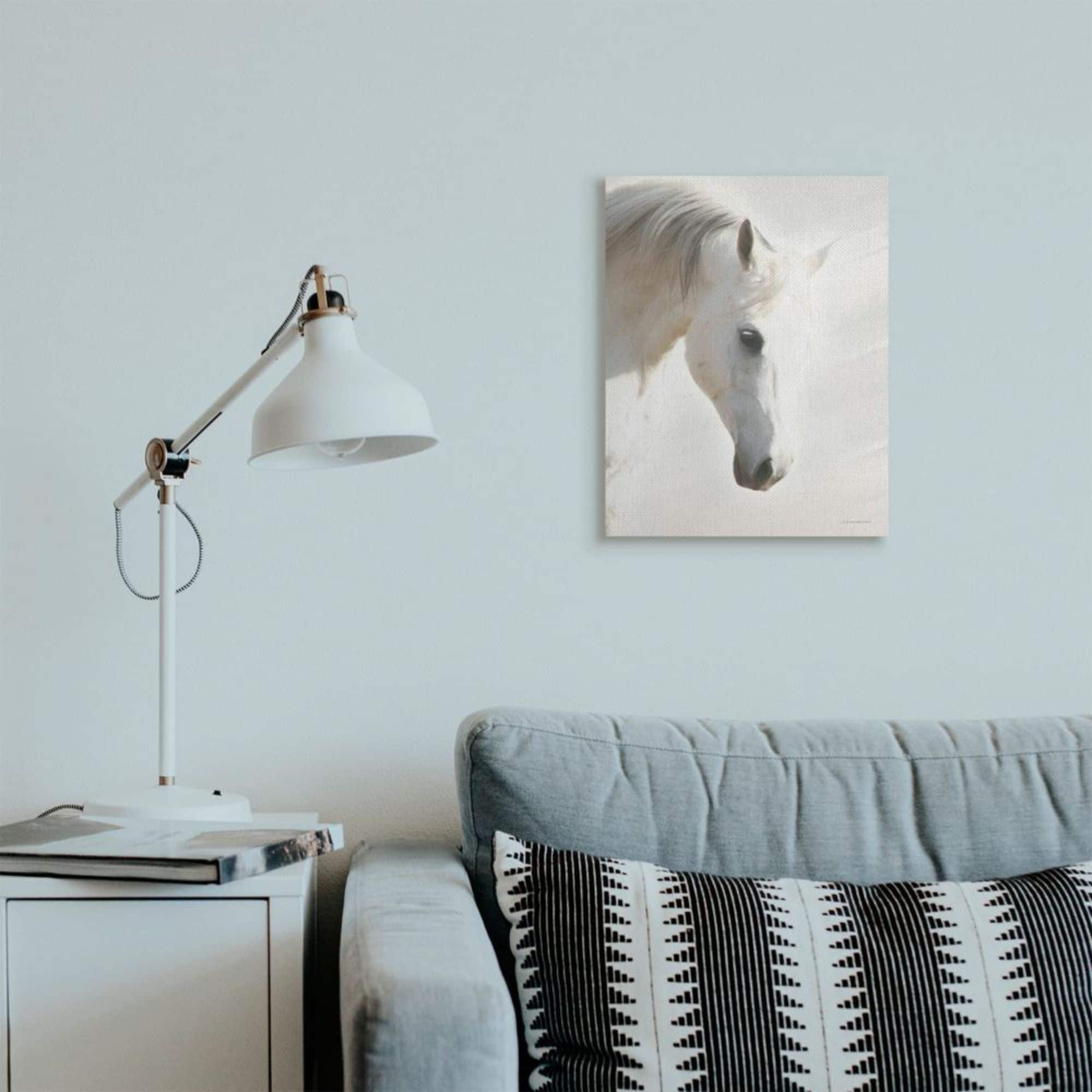 Stupell Industries White Stallion Portrait Minimal Southwestern Horse Canvas Wall Art